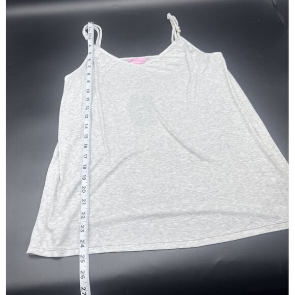Lilly Pulitzer Women’s Seaspray Grey V Neck Adj Strap Ribbed Tank Top Sz L NEW - Picture 5 of 10